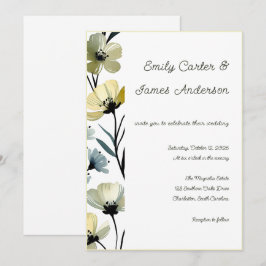 Invitación Sage Green & Soft Yellow Botanical Wedding
