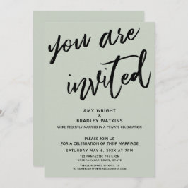 Invitación Sage Green Te Invitan A La Recepción Posterior A L