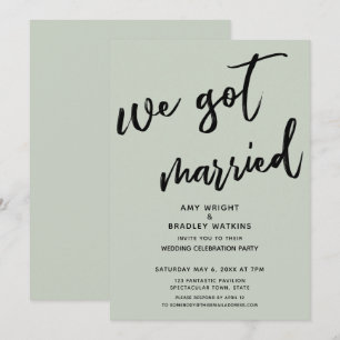 Invitación Sage Green Tenemos La Recepción De La Boda Casada
