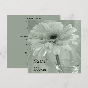 Invitación Sage Green Tintado Gerber Daisy Bridal Shower