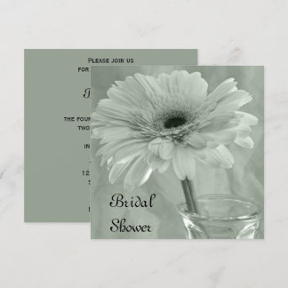 Invitación Sage Green Tintado Gerber Daisy Bridal Shower