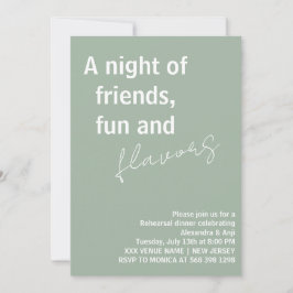Invitación Sage Green, una noche de divertidos amigos Ensayos