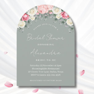 Invitación Sage Green Vintage Rosas Jardín Británico