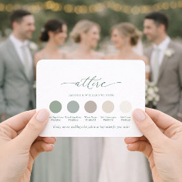 Invitación Sage Green Wedding Attire Color Palette Card 