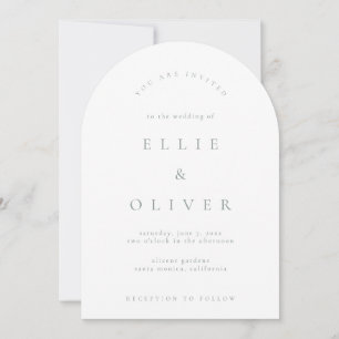 Invitación Sage Green & White Boho Arch Boda moderno