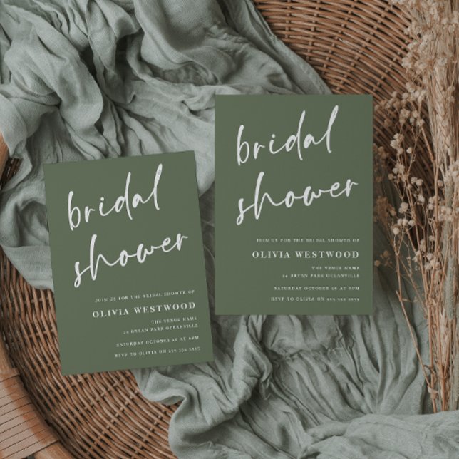 Invitación Sage Green & White Modern Bridal Shower (Subido por el creador)