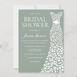 Invitación Sage Green & White Vress Bridal Shower