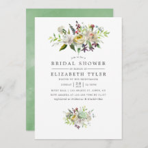 Sage Green & White Watercolor Floral Bridal Shower