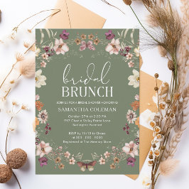 Invitación Sage Green Wildflower Bridal Brunch Bridal Bridal 