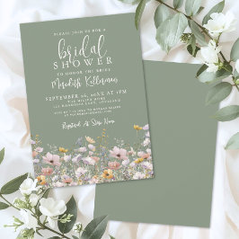 Invitación Sage Green Wildflower Bridal Shower