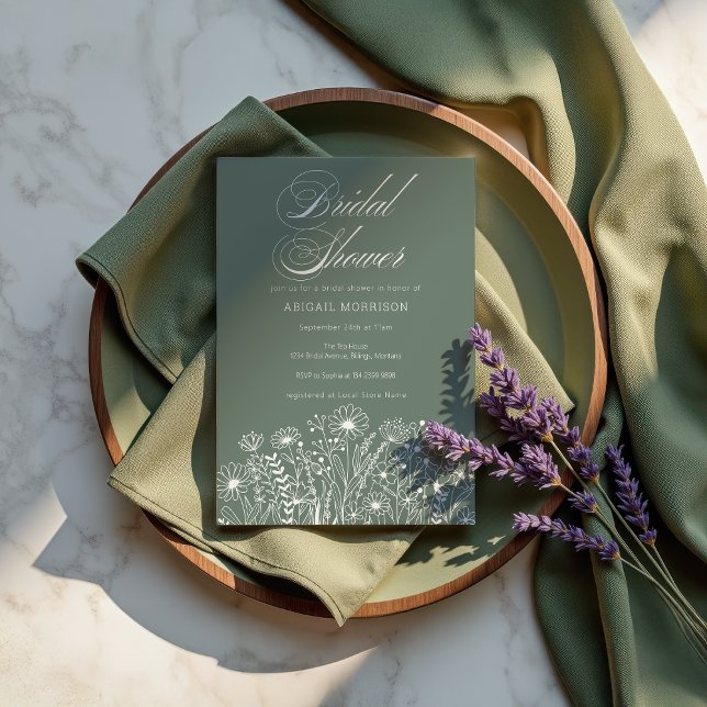 Invitación Sage Green Wildflower Bridal Shower (Subido por el creador)