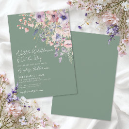 Invitación Sage Green Wildflower Floral Baby Shower
