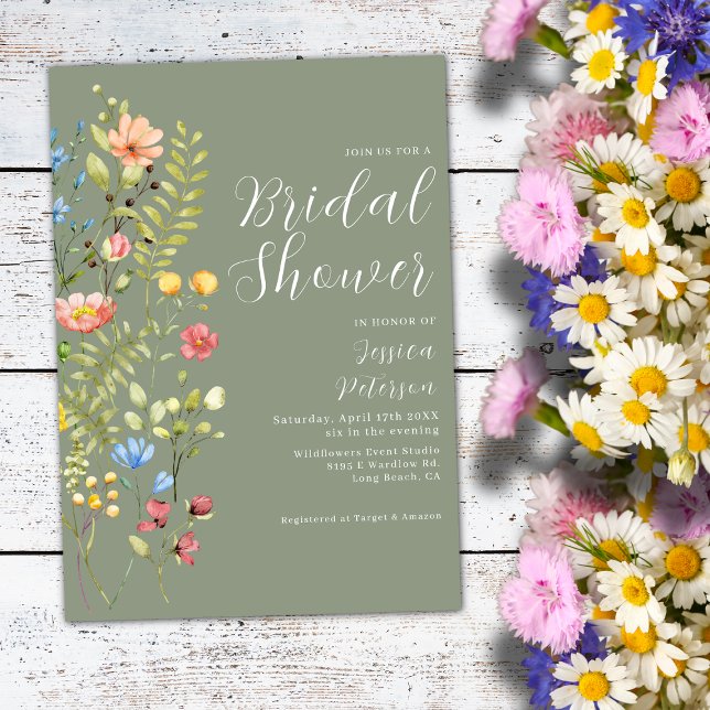Invitación Sage Green Wildflower Garden Bridal Shower (Subido por el creador)