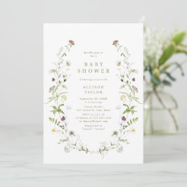 Invitación Sage Green Wildflower Rustic Boho Baby Shower