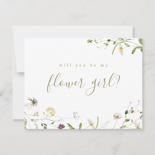 Invitación Sage Green Wildflower te convertirá en mi chica de (Anverso)