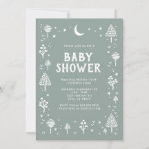 Sage Green Woodlands & Stars Baby Shower