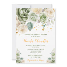 Sage Green y Cream Floral Bridal Shower