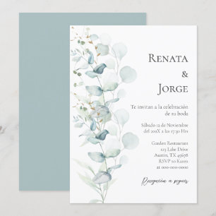 Invitación Sage Greenery Boda de España