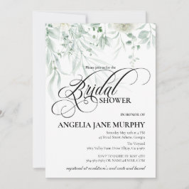 Invitación Sage Greenery Bridal Shower Invitation