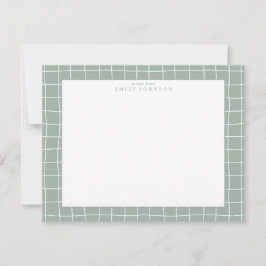 Invitación Sage Grid Frame Note Card