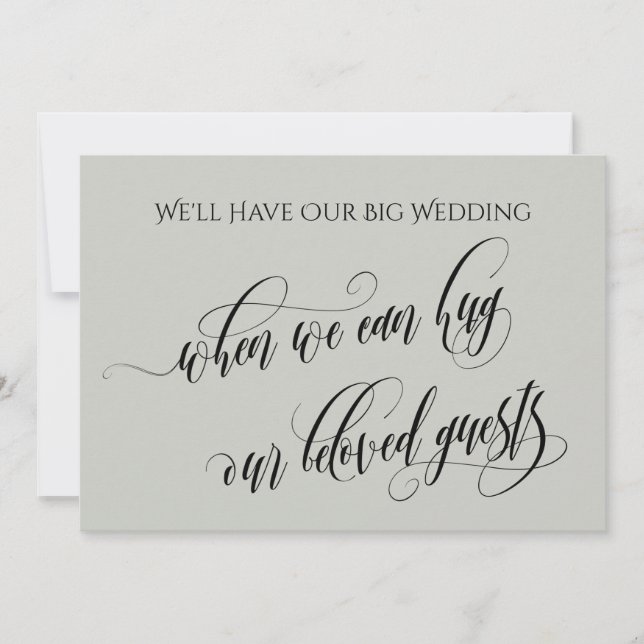 Invitación Sage Ligero Cuando Podemos Abrazarte Boda Pospuest (Anverso)