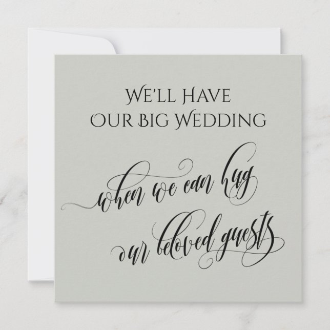 Invitación Sage Ligero Cuando Podemos Abrazarte Boda Pospuest (Anverso)