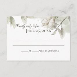 Invitación Sage Magnolias Elegant Wedding Response