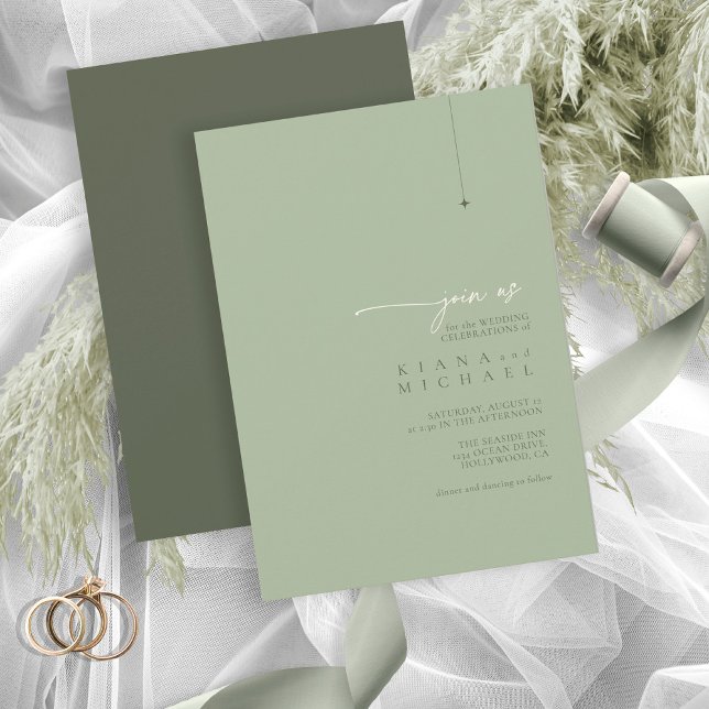 Invitación Sage/Moss ID1046, Boda de Moda simple (Subido por el creador)