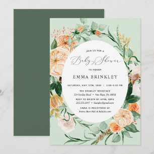 Invitación Sage Neutral de Boho Botánico Baby Shower