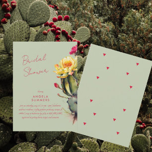 Invitación Sage & Pink Colorful Cactus Bridal Shower