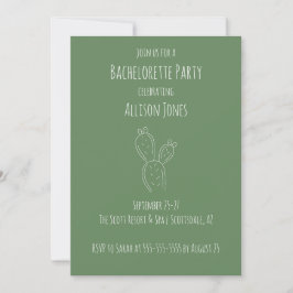 Invitación Sage Pricky Pear Cactus Bachelorette