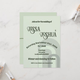 Invitación Sage Retro Funky Disco Boda - Audaz Diversión Mode