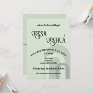 Invitación Sage Retro Funky Disco Boda - Audaz Diversión Mode