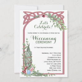 Invitación Sage & Rosa Crystal Bouquet Bebé Wiccaning