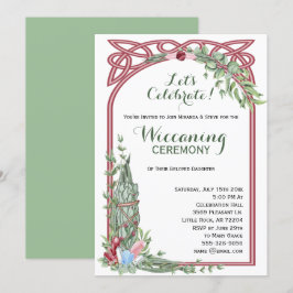 Invitación Sage & Rosa Crystal Bouquet Bebé Wiccaning