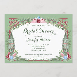 Invitación Sage & Rosa Herbal Crystal Bouquet Bridal Shower