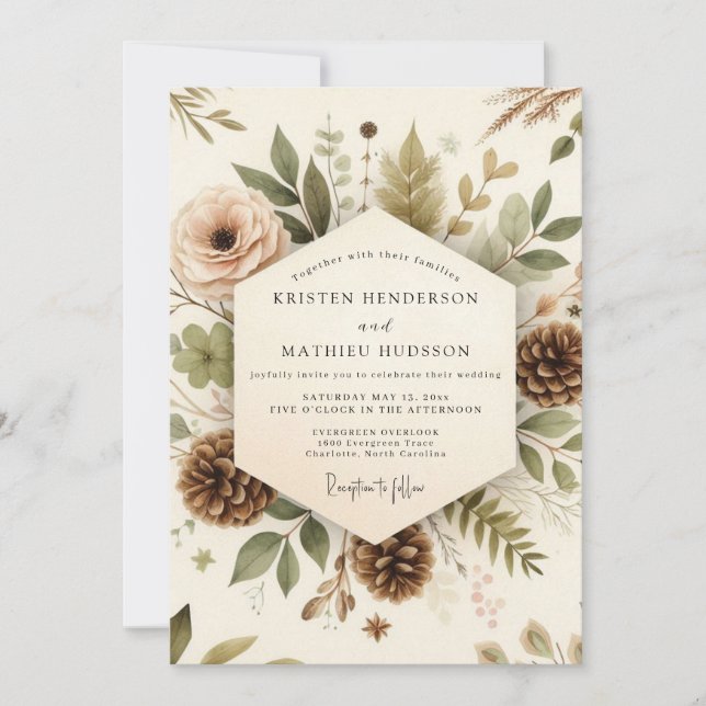 Invitación Sage Rustic Woodland Wedding (Anverso)