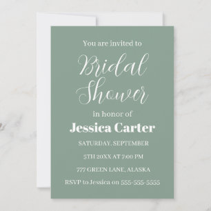 Invitación Sage Sage Green Classic Bridal Shower