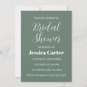 Invitación Sage Sage Green Classic Bridal Shower