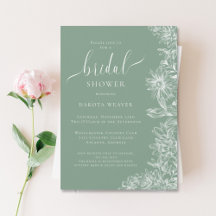 Sage Sage Green Floral Bridal Shower