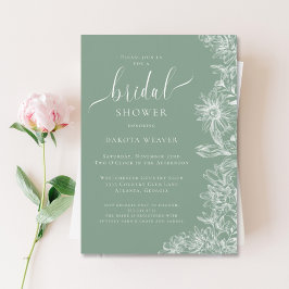 Invitación Sage Sage Green Floral Bridal Shower