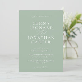 Invitación Sage Sage Green & White Elegant Wedding