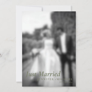 Invitación Sage se acaba de casar con elegante foto Boda simp