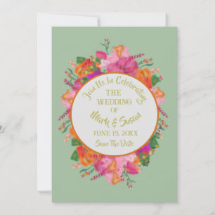 Invitación Sage Secret Garden Boho Boda Floral