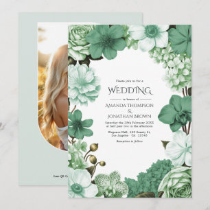 Invitación Sage Silver, Eucalyptus Drift y Snowdrop Mint