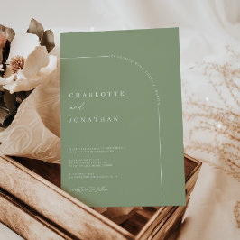 Invitación Sage Simple Moderno Arch Boda