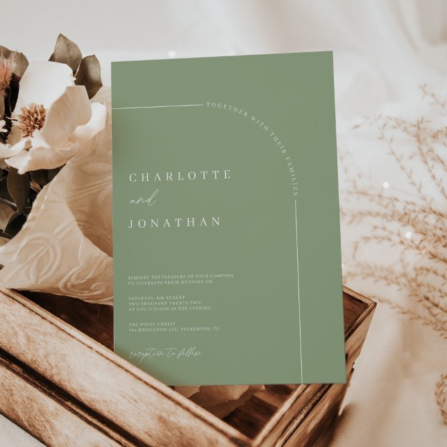 Invitación Sage Simple Moderno Arch Boda (Subido por el creador)