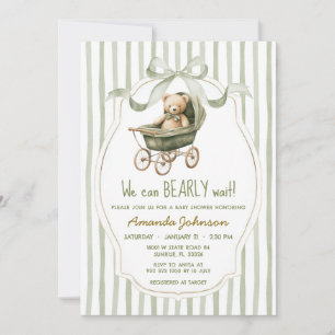 Invitación Sage Stroller Podemos Esperar Baby Shower