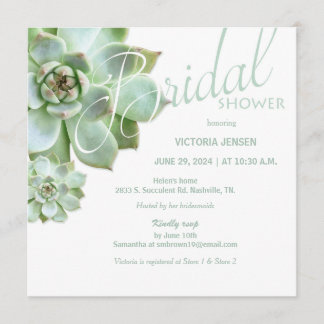 Invitación Sage Succulum Garden Bridal Shower