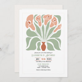 Invitación Sage & Terracotta Abstract Floral Boho Wedding